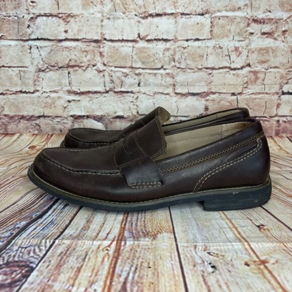 Sperry Topsiders Men's Brown Leather Slip On Loafers Sz 10.5 - Picture 3 of 8